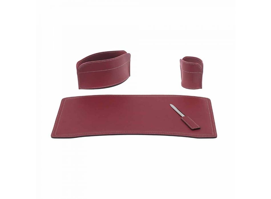 Zubehör 4 Stück Schreibtisch aus regeneriertem Leder Made in Italy - Brando