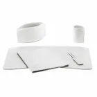 Zubehör 5-teiliger Schreibtisch aus regeneriertem Leder Made in Italy - Brando Viadurini