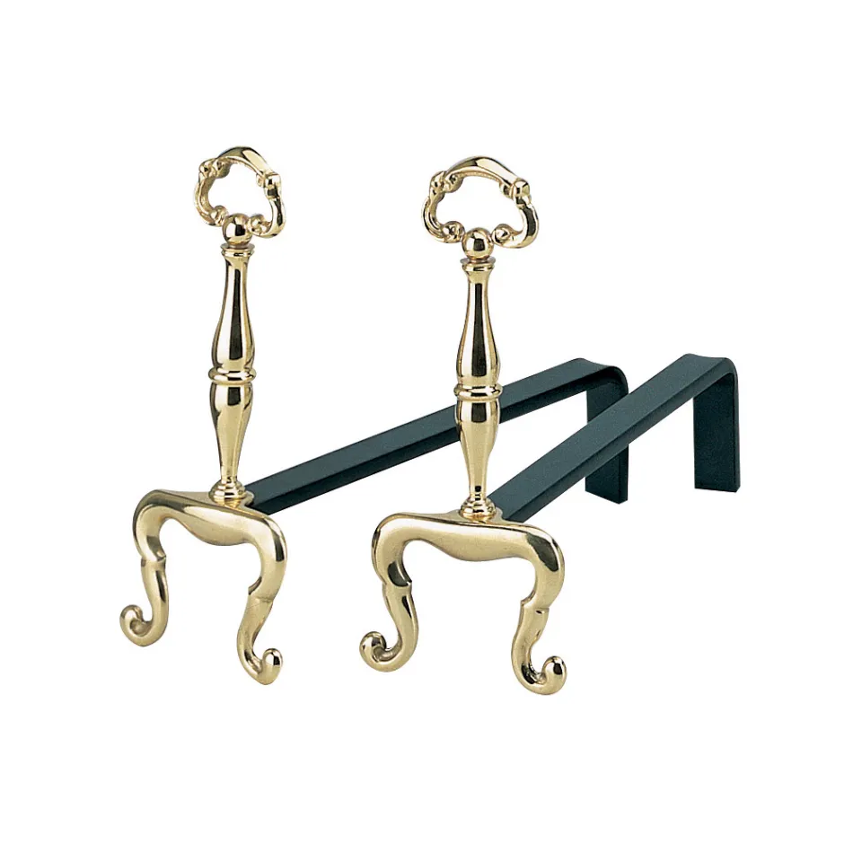 Kaminböcke, Höhe 32 cm, aus Messing, hergestellt in Italien – Panda Viadurini