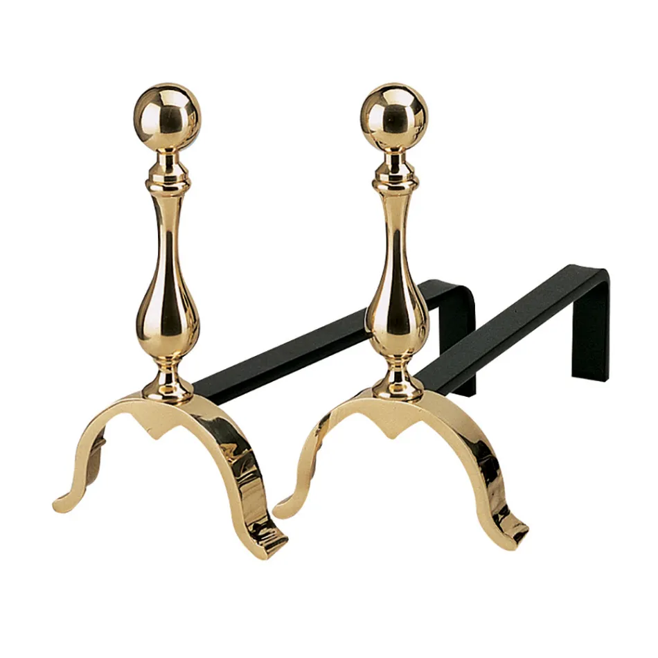 Kaminböcke aus Messing, Höhe 32 cm, hergestellt in Italien – Bär Viadurini