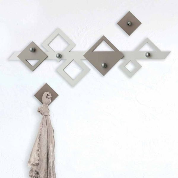 Weißer und beiger hölzerner wandhalter modernes geometrisches design - klimt
