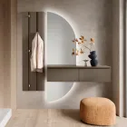Wandgarderobe aus lackiertem Melamin mit fünf Metallhaken - Lunis Viadurini