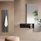 Wandgarderobe aus lackiertem Melamin mit fünf Metallhaken - Lunis Viadurini
