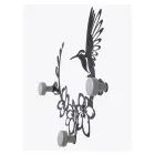 Kleiderbügel aus Eisen mit Kolibri-Dekoration, hergestellt in Italien – Schlüssel Viadurini