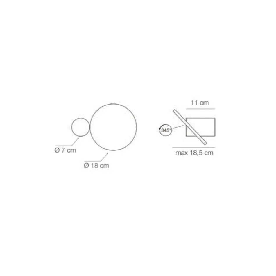 345° drehbare Metall-Wandleuchte Made in Italy - Lumi Viadurini