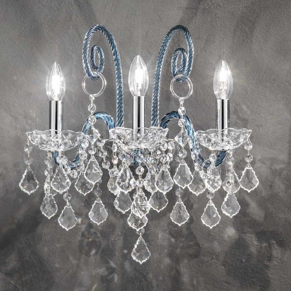3 lichter artisan glaswandlampe von venedig made in italy - florentiner