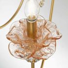 Klassische 6-Licht-Wandlampe aus Glas, Kristall und Luxusmetall - Flandern Viadurini