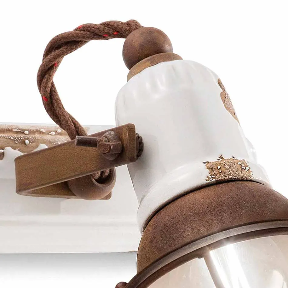 Applique zwei Scheinwerfer Amelia Ferroluce Handwerk Viadurini