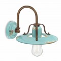 Wandlampe Country aus Metall und Keramik Gladys Ferroluce