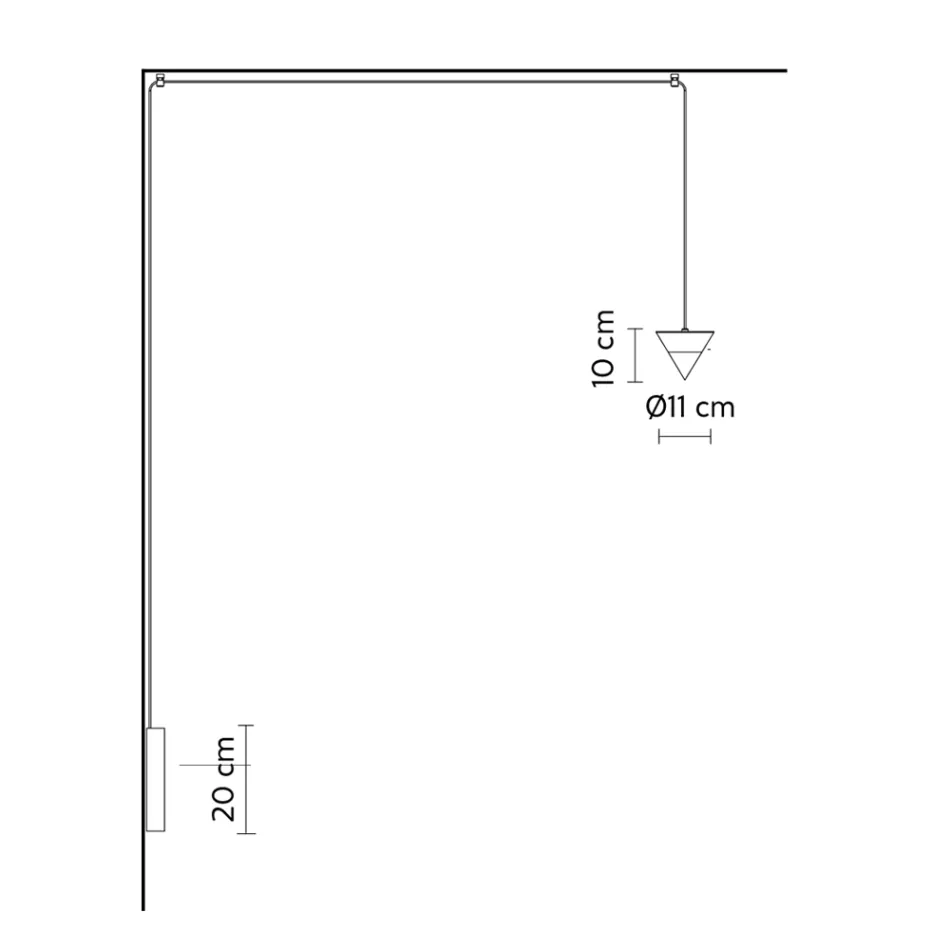 Wandleuchte aus schwarzem Aluminium und Kegel Tolles minimalistisches Design - Mercado Viadurini