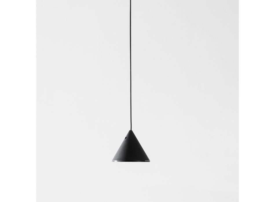 Wandlampe aus schwarzem Aluminium und Kegel Kleines Minimaldesign - Mercado Viadurini