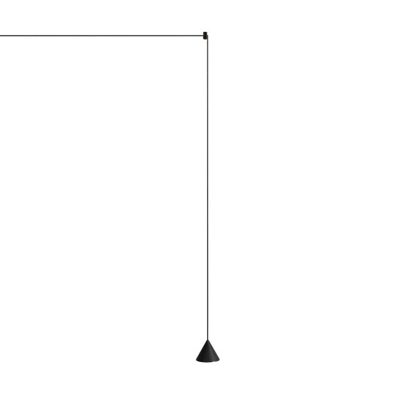 Wandlampe aus schwarzem aluminium und kegel kleines minimaldesign - mercado