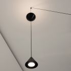 Wandleuchte aus schwarzem Aluminium und minimalistischem Doppelkegel-Design - Mercado Viadurini