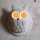Wandleuchte 2 Lichter in Matt White Ceramic Modern Design Owl - Owl Viadurini