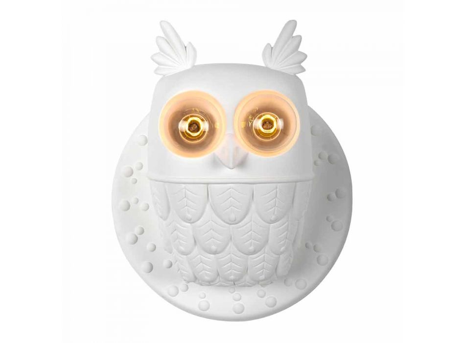 Wandleuchte 2 Lichter in Matt White Ceramic Modern Design Owl - Owl