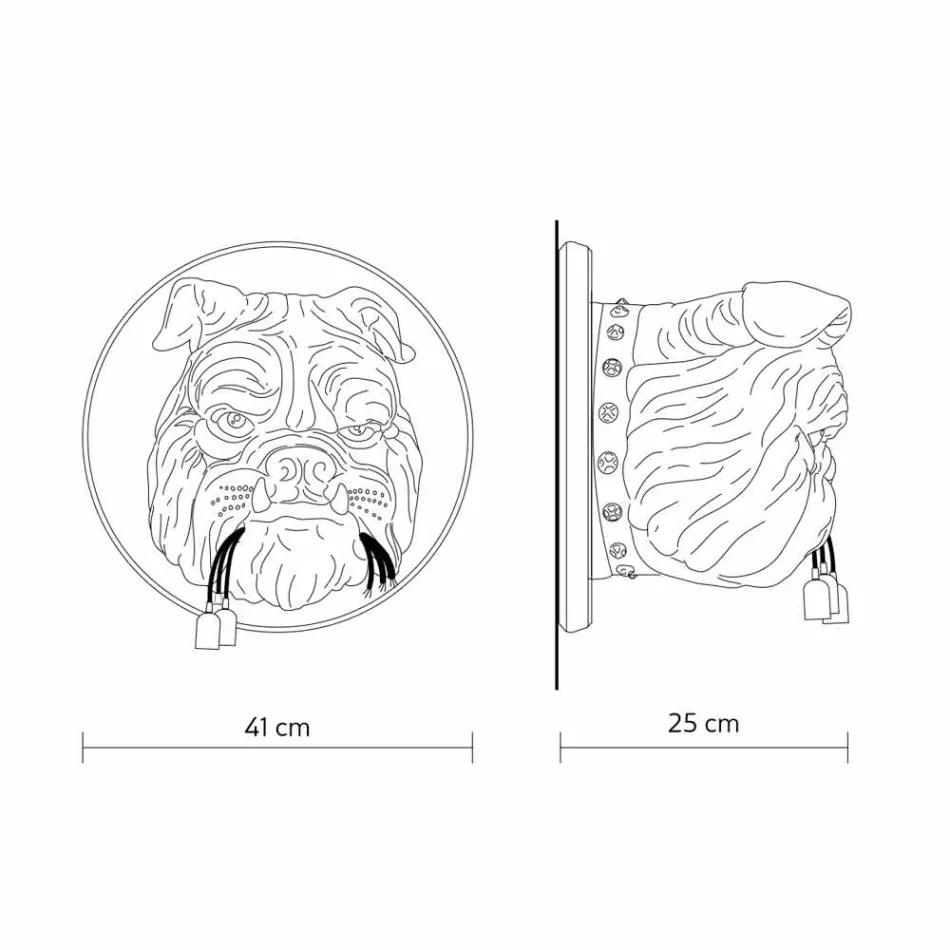 Wandleuchte mit 3 Lichtern in Grau oder Weiß Keramik Modernes Design - Dogbull Viadurini