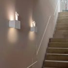 Wandleuchte mit 3 LED-Leuchten aus mattweißer Keramik mit Umarell - Ometto Viadurini
