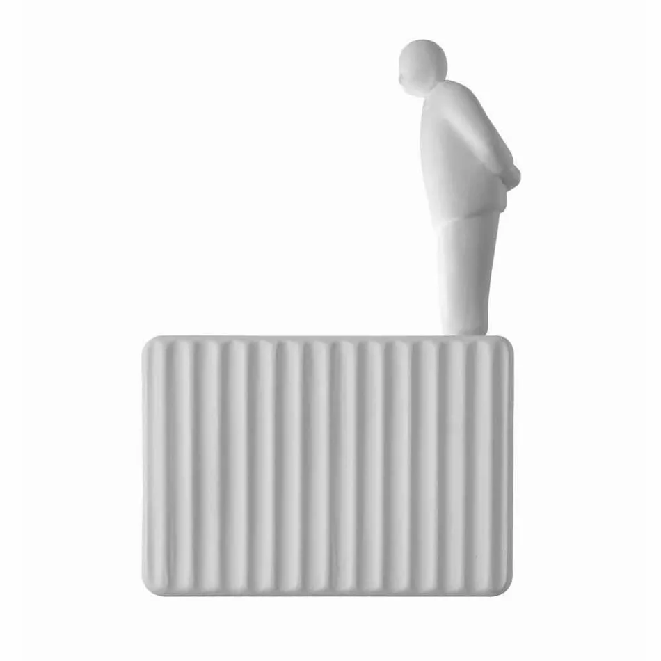 Wandleuchte mit 3 LED-Leuchten aus mattweißer Keramik mit Umarell - Ometto Viadurini