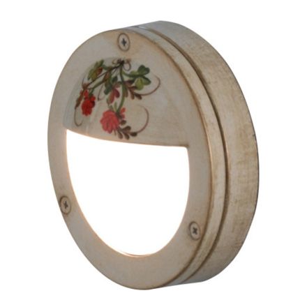 Handbemalte runde Wandleuchte aus Aluminium - Brindisi Viadurini