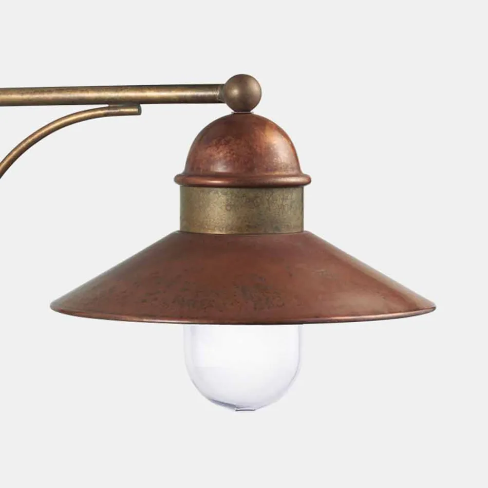 Vintage Außenwandlampe aus Messing, Kupfer und Glas - Borgo von Il Fanale Viadurini
