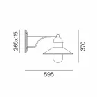 Vintage Außenwandlampe aus Messing, Kupfer und Glas - Borgo von Il Fanale Viadurini