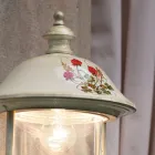 Garten-Wandleuchte aus Aluminium mit handgemalten Blumen - Bari Viadurini