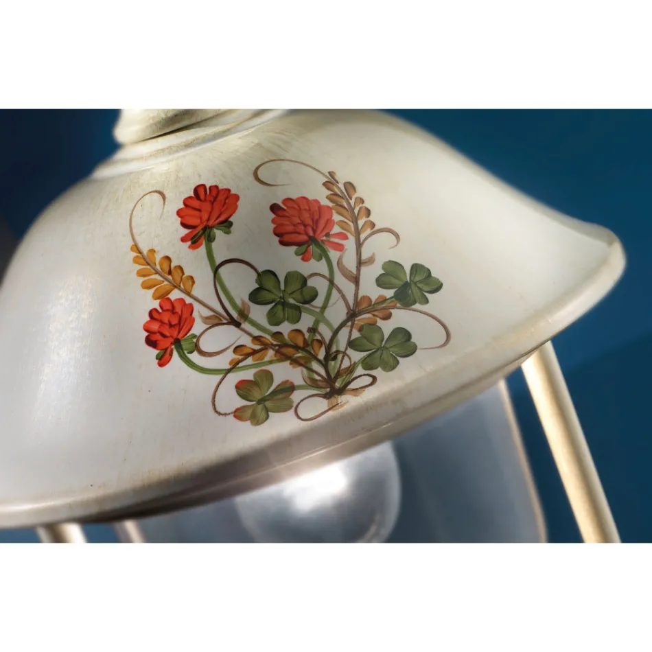 Garten-Wandleuchte aus Aluminium mit handgemalten Blumen - Bari Viadurini