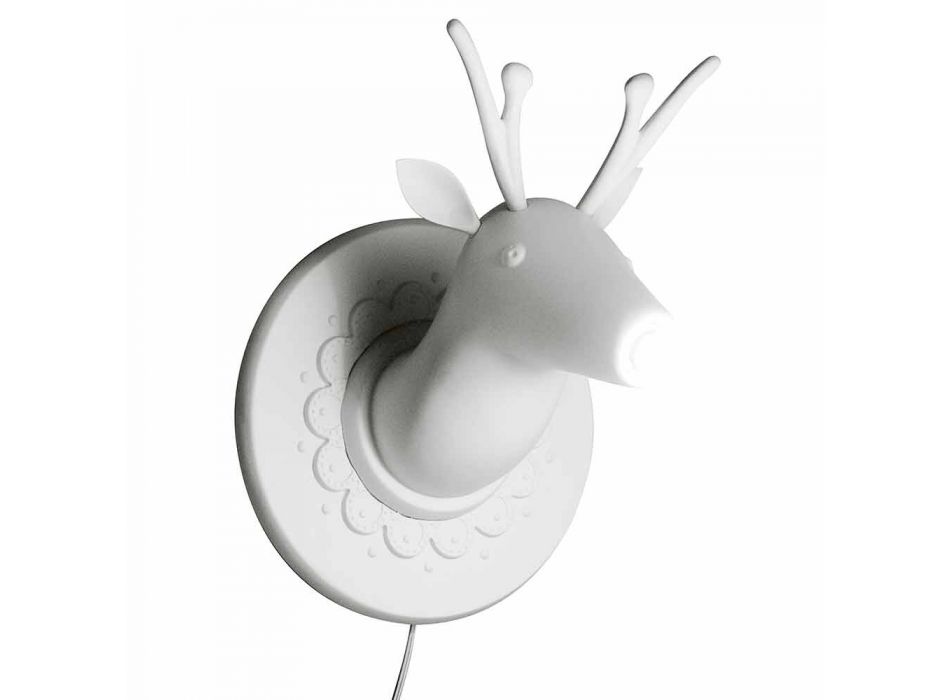 Wandapplikation in Mattweiß Keramik Modernes Design in Cervo - Memento