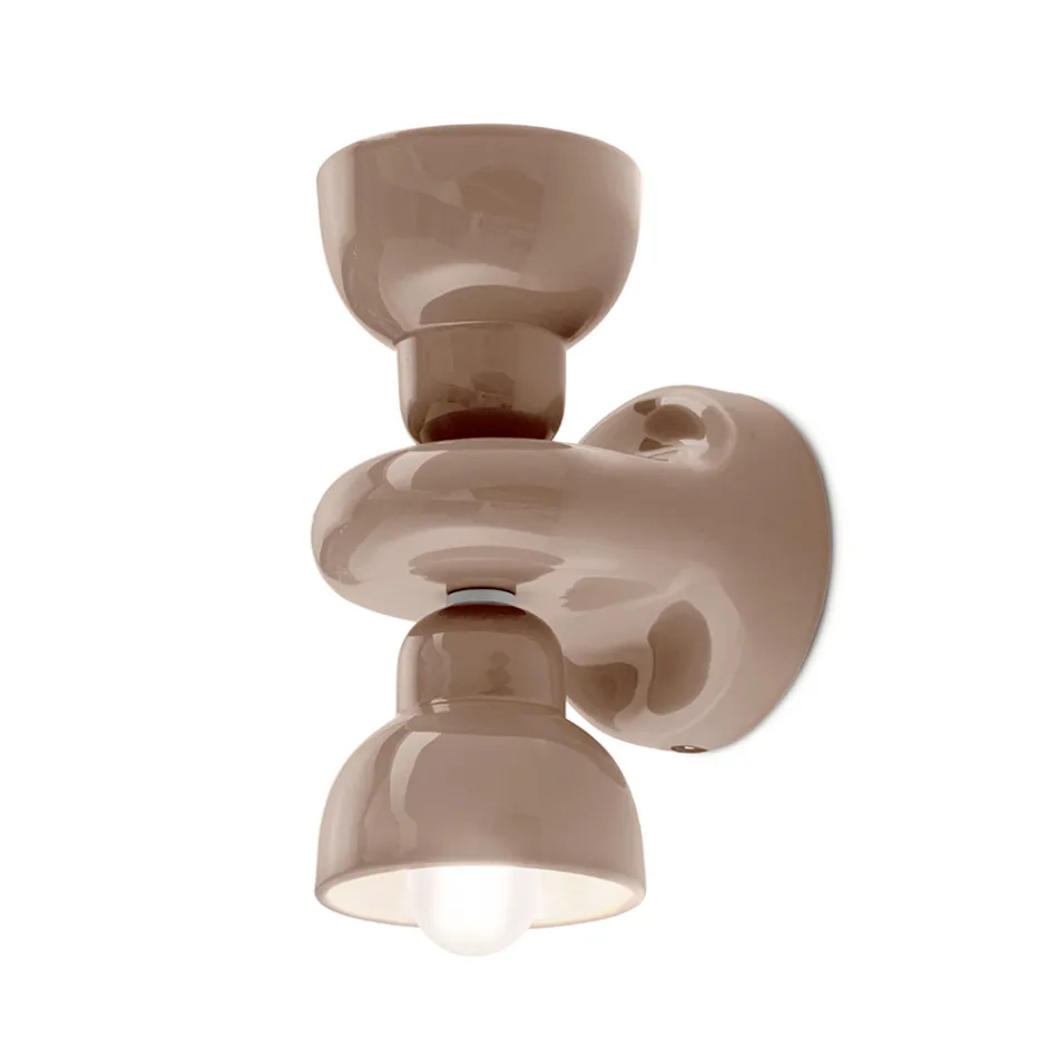 Wandleuchte aus Keramik mit 2 Lichtern, hergestellt in Italien – Berimbau Viadurini