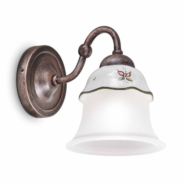 Wandlampe aus keramik und glas ferroluce ferrara