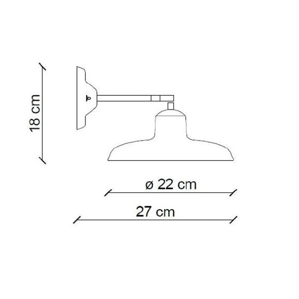 Wandleuchte aus schwarzer Keramik und Eisen im industriellen Vintage-Design - Bew Viadurini