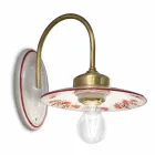 Wandleuchte im Vintage-Design aus Eisen und handbemalter Keramik - Asti Viadurini