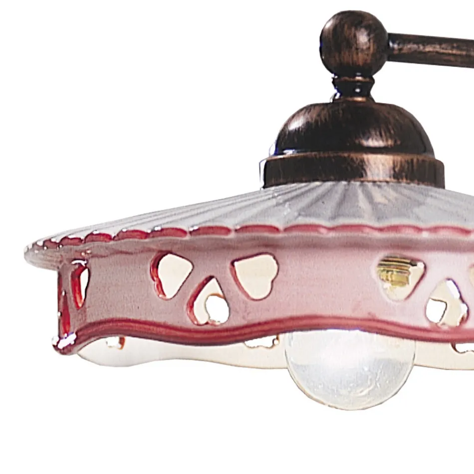 Vintage Eisen Keramik Wandleuchte handgefertigt perforiert - Alessandria Viadurini