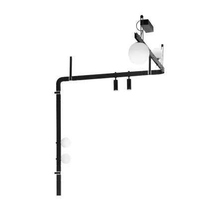 Design-Wandleuchte aus schwarzem Aluminium mit Kugeln und Strahlern - Exodus Viadurini