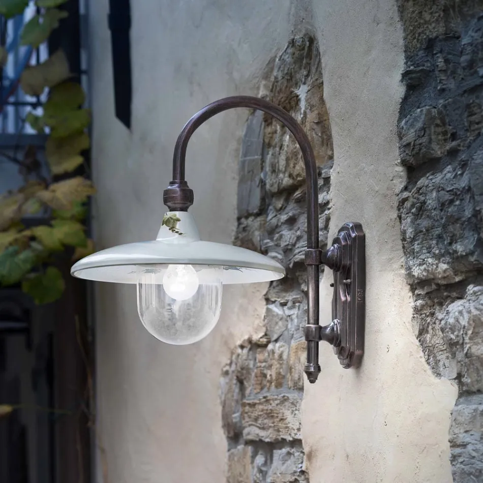 Wandleuchte aus Aluminium und handbemaltem klassischem Design - Campobasso Viadurini