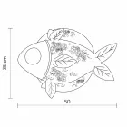 Wandleuchte in mattweißem Keramikdesign mit dekoriertem Fisch - Fisch Viadurini