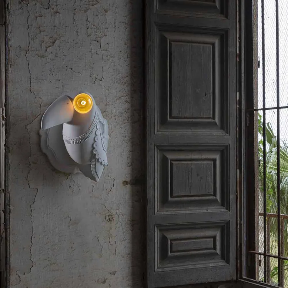 Wandleuchte in mattweißer Keramik Modernes italienisches Design - Tucano Viadurini