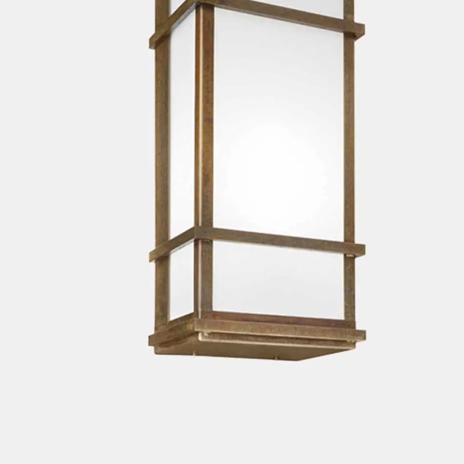 Vintage Wandleuchte mit 2 Lichtern aus Messing und Plexiglas - Quadro von Il Fanale Viadurini