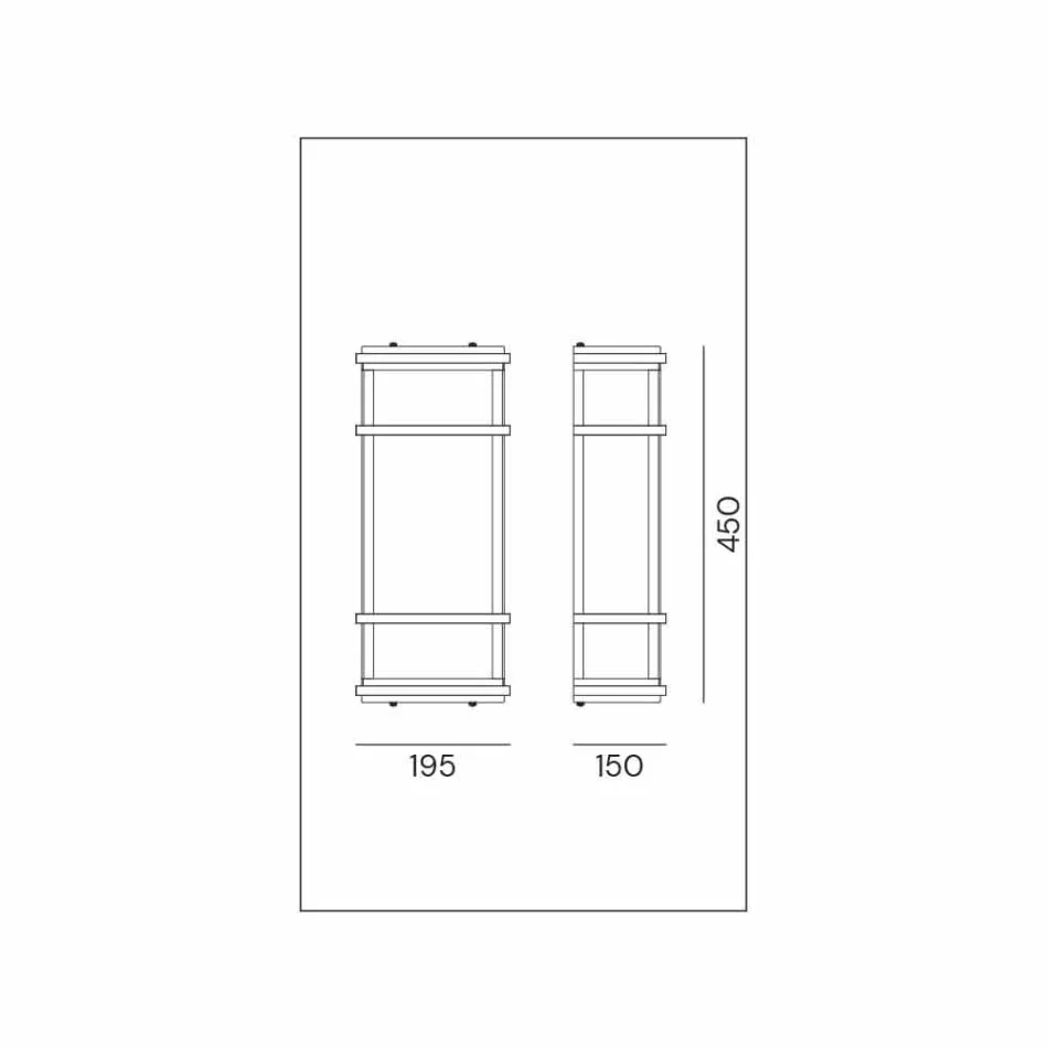 Vintage Wandleuchte mit 2 Lichtern aus Messing und Plexiglas - Quadro von Il Fanale Viadurini