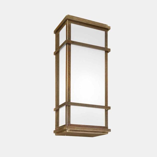 Vintage 2-led-wandleuchte aus messing und plexiglas - quadro von il fanale