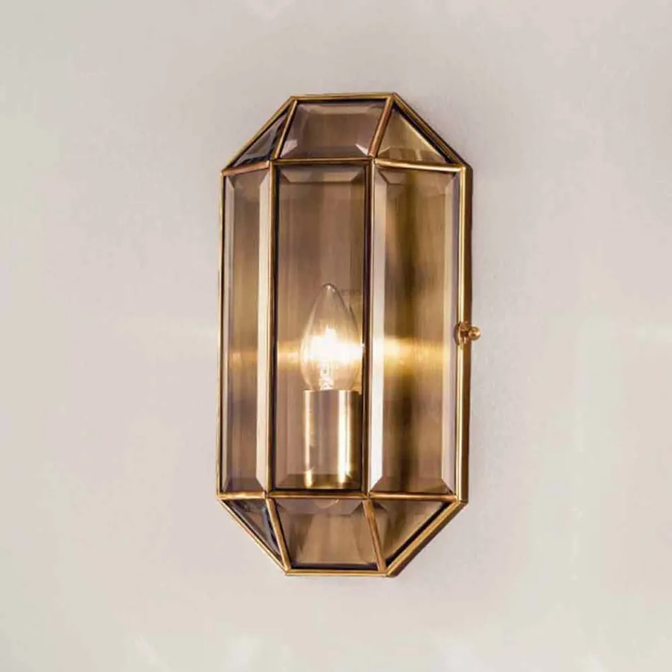 Handgefertigte Wandlampe aus Glas und Messing 1 oder 2 Lichter - Bound von Il Fanale Viadurini