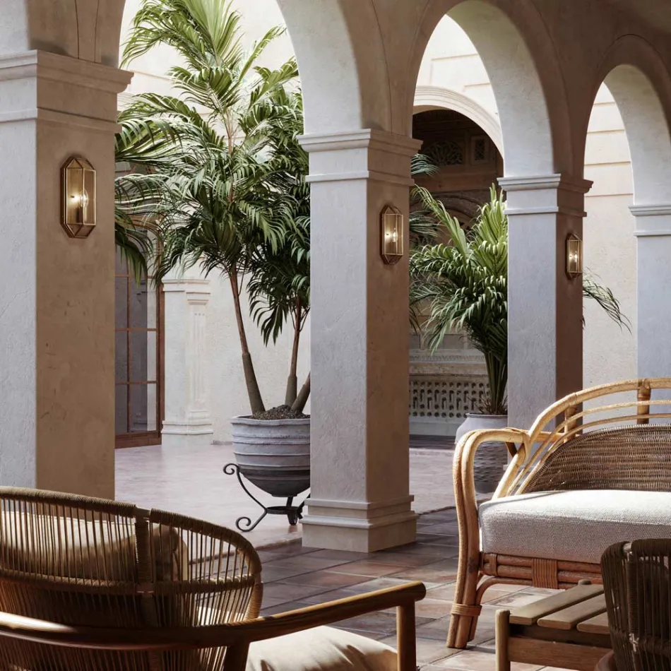 Handgefertigte Wandlampe aus Glas und Messing 1 oder 2 Lichter - Gebunden von Il Fanale Viadurini