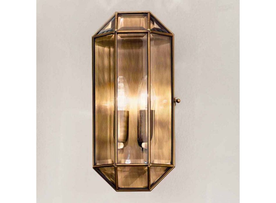 Handgefertigte Wandlampe aus Glas und Messing 1 oder 2 Lichter - Bound von Il Fanale Viadurini