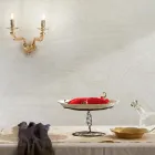 Klassische Wandlampe 2 Lichter aus handgefertigtem Rigaton-Glas und Metall - Fievole Viadurini