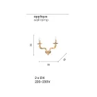 Klassische Wandlampe 2 Lichter aus handgefertigtem Rigaton-Glas und Metall - Fievole Viadurini