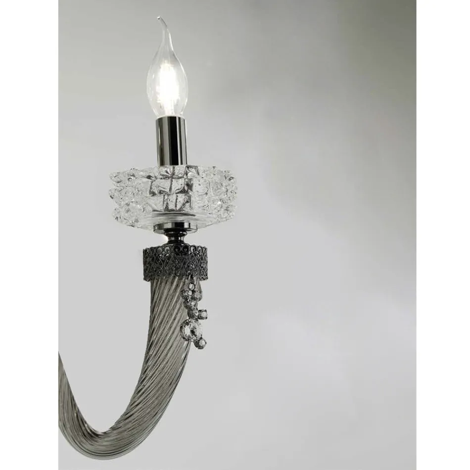 Klassische Wandlampe 2 Lichter Handgefertigtes Luxusglas Made in Italy - Saline Viadurini