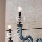 Klassische Wandlampe 3 Lichter Handgefertigtes Luxusglas Made in Italy - Saline Viadurini