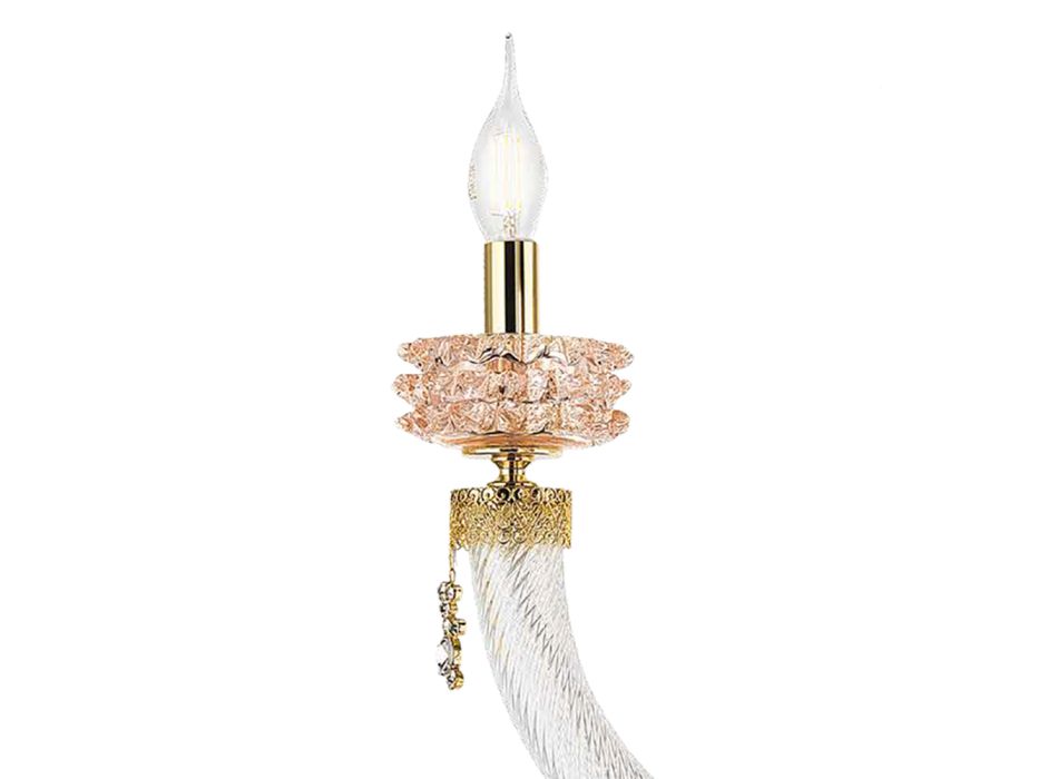 Klassische Wandlampe 3 Lichter Handgefertigtes Luxusglas Made in Italy - Saline Viadurini