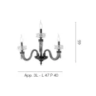 Klassische Wandlampe 3 Lichter Handgefertigtes Luxusglas Made in Italy - Saline Viadurini