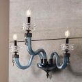 Klassische Wandlampe 3 Lichter Handgefertigtes Luxusglas Made in Italy - Saline